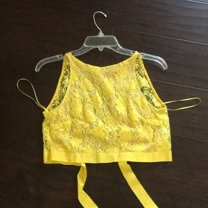 New self tie wrap around yellow Zara top